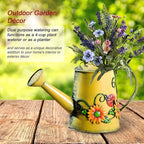 Westcharm Small 1 Liter Decorative Metal Sunflower & Ladybug Watering Can Vase for Indoor Outdoor Plants Home Decoration Garden Décor for Family Mother Gardener Plants Lover Friends (4 Cups | 32 OZ)