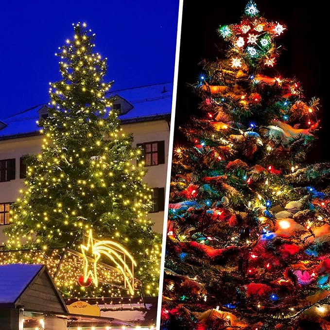 300 LED Christmas String Lights, 108FT - UL Certified Outdoor & Indoor Fairy Lights for Tree, Patio, Garden, Party, Wedding, Halloween, Holiday Decor