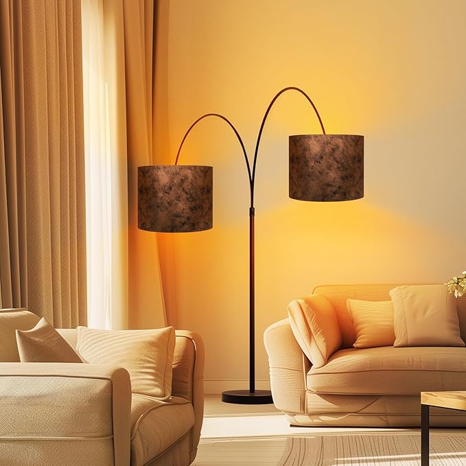Lamp Shades set of 2 Large Drum Lampshade for Floor Lamps and Table Lamps Come With 2 Lamp Shade Holders New Crocodile Print Lampshade，Top 15"× Bottom15"× Height12" Spider Easy Assemble