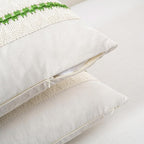 Fancy Homi Set of 2 Boho Lime Green Decorative Throw Pillow Cover 18x18 Inch for Couch Bed Sofa, Aesthetic Modern Organic Farmhouse Home Decor, Soft Cotton Cute Accent Macrame Woven Cushion Case