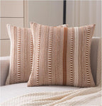 Boho Throw Pillow Covers 20x20 Inch Set of 2, Farmhouse Decorative Couch Pillow Cases, Brown Accent Pillows of Bed, Sofa Bedroom Living Room Home Decor Cushion Cover