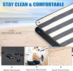 G GOOD GAIN Waterproof Picnic Blanket Portable with Carry Strap for Beach Mat or Family Outdoor Camping Party, Park Blanket for Grass Park, Hiking, Travel, Concerts (Denim Blue)