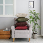Jeanerlor Natural Cotton Linen Soft Soild Decorative Square Throw Pillow Covers Set Cushion Case for Sofa Bedroom Car24 x 24 Inch 60 x 60cm,Olive Green
