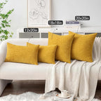 MIULEE Pack of 2 Mustard Yellow Throw Pillow Covers 16x16 Inch Soft Spring Chenille Pillow Covers for Sofa Living Room Couch Solid Dyed Cases