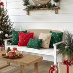 MIULEE Christmas Pillow Covers 18x18 Inch Set of 2, Red Christmas Tree Plush Faux Fur Pillowcases Soft Decorative Throw Pillow Cases for Couch Sofa Living Room Winter Xmas Holiday Home Decor