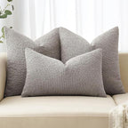 MIULEE Textured Boucle Throw Pillow Cover Silver Grey Accent Solid Eruo Sham Pillow Case Decorative Soft Pack of 1 Couch Cushion Chair Sofa Bedroom Livingroom Home Decor,24x24 Inch
