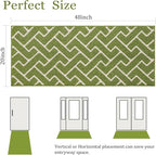 hicorfe Indoor Doormat,Front Back Door Mat Rubber Backing Non Slip Door Mats 20"x48" Absorbent Resist Dirt Entrance Doormat Inside Floor Mats for Entryway Washable Low-Profile(Sage Green)