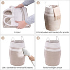 Cotton Rope Laundry Hamper by YOUDENOVA, 105L - Woven Collapsible Laundry Basket - Clothes Storage Basket for Blankets organizing, Bedroom Storage, Clothes Hamper – Brown