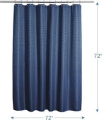 AmazerBath Waffle Shower Curtain, Navy Blue Fabric Shower Curtain with Waffle Weave, Heavy Duty Hotel Quality, 72 x 72 Inches