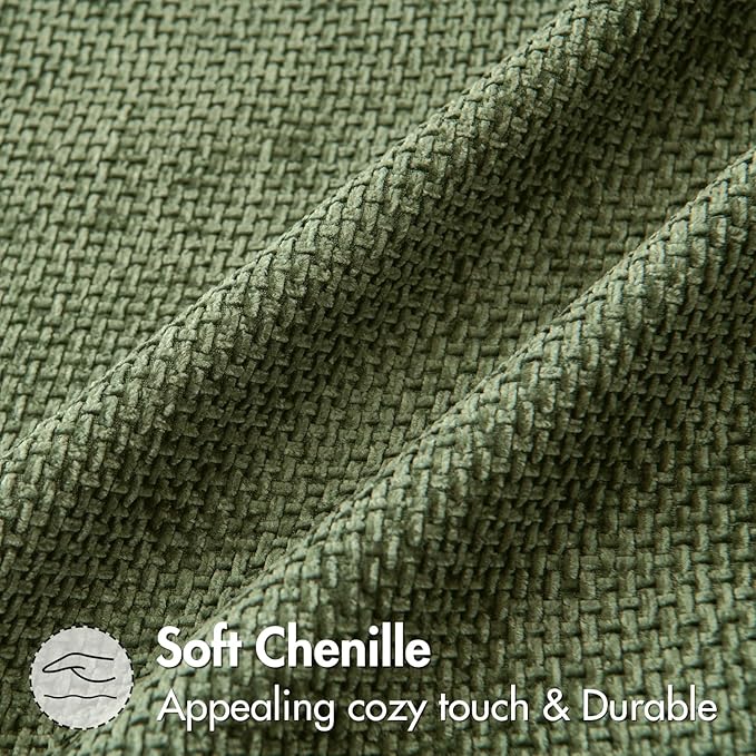 MIULEE Pack of 2 Couch Throw Pillow Covers 20x20 Inch Sage Green Modern Boho Accent Decorative Pillow Covers Soft Chenille Farmhouse Cushion Covers for Home Decor Bed Sofa Living Room