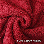 FUTEI Maroon Throw Pillow Covers 16x16 Inch Set of 2,Furry Faux Fur Teddy Boucle Textured Cushion Covers,Soft Fluffy Decorative Pillow Case,Home Decor for Couch Bed Living Room Office Car