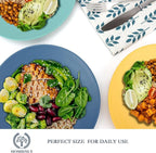 Homienly Wheat Straw Dinner Plates Set of 8, 10 Inch, Microwave and Dishwasher Safe, Unbreakable Kids Plates, 4 Colors (Multi), MS 01