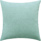 Jeneoo Seafoam Green Decorative Throw Pillow Covers Soft Chenille Comfy Solid Couch Cushion Case Decor (Set of 1, 24 x 24 Inches)