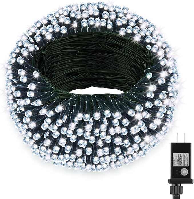 Extra Long 264Ft 800 LED Christmas Lights with Timer, Green Wire Fairy Starry String Lights Plug in, 8 Modes and Memory, forIndoor Outdoor Xmas Tree Wedding Party Decoration,Cool White