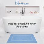 Cotton Paradise 100% Cotton Bath Mats for Bathroom Floor Set of 2 Pack, 20x34 Soft Absorbent Washable Quick Dry Tub Bathmat, Sky Blue Towel Bath Mat