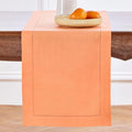 Solino Home Linen Coral Hemstitch Table Runner 48 Inches - 100% Pure Linen Small Table Runner 14 x 48 Inch Ideal for Dresser and Coffee Tables - Classic Hemstitch