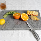 Koville Natural Marble Pastry Board for Kitchen, 16" x 12" Marble Tray Cutting & Charcuterie Board Slab for Countertop, Stone Cheese Resistant Pastry Tray, Rectangular Serving & Chopping Slab - Dark