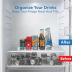 Dwella Drink Organizer for Fridge – 3-Tier Can Dispenser for Fridge, Self-Pushing Drink Dispenser Fridge, Adjustable Width Durable Soda Can Organizer for Refrigerator