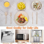 48 Pcs Dinnerware Sets, Unbreakable Plates and Bowls Sets, Reusable Dinnerware Sets for 4 People, Travel Camping Picnic Home Party Cutlery Set, Dishwasher Microwave Safe Dishes