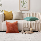 MIULEE Pack of 2 Couch Throw Pillow Covers 18x18 Inch Aqua Green Modern Boho Accent Decorative Pillow Covers Soft Chenille Farmhouse Cushion Covers for Home Decor Bed Sofa Living Room