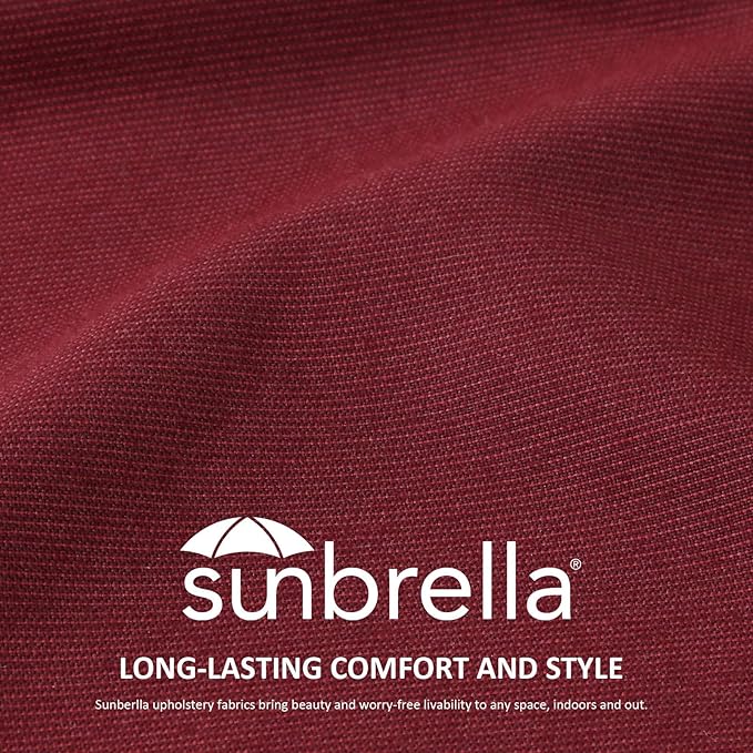 Sunbrella Decorative Outdoor Water Repellent Throw Pillows with Inserts, Set of 4, 18" x18" Pillows for Patio, Backyard, Bed, Couch, and Patio Furniture, Spectrum Ruby