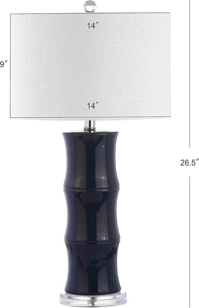 JONATHAN Y JYL3015A Tiki 26.5" Ceramic LED Table Lamp Contemporary Traditional Bedside Desk Nightstand Lamp for Bedroom Living Room Office College Bookcase LED Bulb Included, Navy