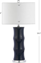 JONATHAN Y JYL3015A Tiki 26.5" Ceramic LED Table Lamp Contemporary Traditional Bedside Desk Nightstand Lamp for Bedroom Living Room Office College Bookcase LED Bulb Included, Navy