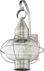Livex 26904-91 Transitional One Light Outdoor Wall Lantern from Newburyport Collection in Pwt, Nckl, B/S, Slvr. Finish, Brushed Nickel