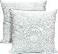 Decorative Throw Pillow Covers Set of 2 Light Blue Retro Pillow Covers 16x16 inch Super Soft Short Plush Square Throw Pillows,Farmhouse Outdoor Boho Pillow Covers for Couch Living Room