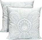 Decorative Throw Pillow Covers Set of 2 Light Blue Retro Pillow Covers 20x20 inch Super Soft Short Plush Square Throw Pillows,Farmhouse Outdoor Boho Pillow Covers for Couch Living Room