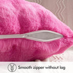 MIULEE Pack of 2 Decorative Pillow Covers Thick Soft Plush Faux Fur Throw Pillows Luxury Home Decor for Couch Bedroom Living Room Sofa,18x18 Inch Hot Pink