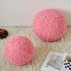 Ball Pillow, Decorative Round Pillow for Couch n, Circle Throw Pillows, Perfect Ball Pillows for Couch, Stylish Decorative Pillows, Versatile Round Throw Pillow (Grey Pink, Medium-11.8 Inches)