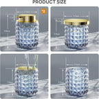 Bathroom Set Blue Bathroom Accessories Glass bathroom Accessories Navy Blue Bathroom Accessory Diamond Soap Dispenser and Toothbrush Holder Set for Bathroom Decor