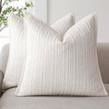 Foindtower Set of 2 Decorative Cotton Waffle Weave Throw Pillow Covers Euro Shams Cushion Covers Accent European Pillowcase for Bed Couch Sofa Bedroom Living Room Home Decor 22×22 Inch Cream White