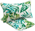 Water Resistant Outdoor Lumbar Pillows for Patio Furniture,12x20 Inch Decorative Pillows Set of 2 with Insert,Hidden Zipper Headrests for Sofa Couch Chair(Palm Leaf)