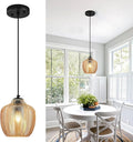 Amber Glass Pendant Lights Kitchen Island 1 Pack 6.29 in Glass Globe Pendant Light Fixture Adjustable Modern Farmhouse Pendant Lighting for Bedroom Dining Room
