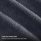 BIOWEAVES 100% Organic Cotton Bath Towel Set | 700 GSM Plush 7-Piece Premium Towel Set GOTS Certified, 2 Bath Towels, 2 Hand Towels & 2 Washcloths, 1 Bath Mat - Charcoal