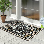 CHICHIC Welcome Door Mat 24 x 36 Inch Front Doormat Outdoors for Home Entrance Outdoors Mat for Outside Entry Way Doormat Entry Rugs, Heavy Duty Non Slip Rubber Back Low Profile, Flower