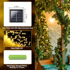 6 Pack Solar Chrismas Lights Outdoor, 285 FT Total 720 LED Solar String Lights for Outside with 8 Modes & Memory Function, Waterproof Twinkle Light for Xmas Tree Yard Party Decorations (Warm White)