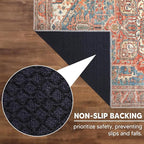 Keen Home Design 2x10 Rug - Machine Washable Runner with Non-Slip Backing, Ideal for Hallway, Entryway, Kitchen, Laundry Room - Vintage, Easy Clean, Durable, Low Pile Rug - (2'6" x 10')
