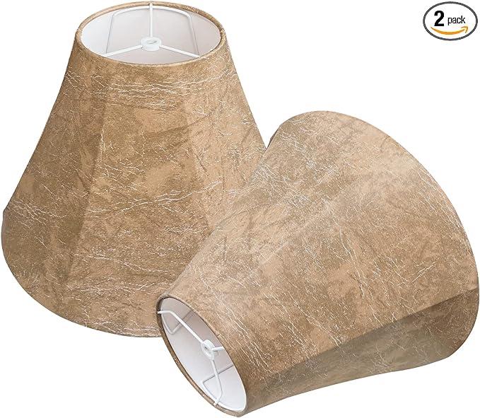 TOOTOO STAR Lamp Shades Set of 2,Imitation Sheepskin LampShade Royal Style 6" Top x 14" Bottom x 10" High Lamp Shades,Suitable for floor and table LampShades Spider