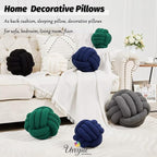 Uvvyui Knot Pillow Ball, Soft Home Decorative Pillows, Round Throw Pillow, Handmade Knotted Plush Pillow, Round Boucle Pillow Cushion (8.6 Inches Black)