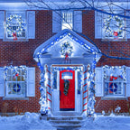 Vivideal 200 LED Christmas Lights Outdoor, 66ft Christmas String Lights 8 Modes Plug in Waterproof Fairy Lights with Timer Memory for Indoor Outside Bedroom Home Party Decoration, Blue&White