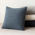 Foindtower Pack of 2, Curly Faux Fur Decorative Throw Pillow Covers Soft Fuzzy Plush Cushion Case with Zipper Cozy Pillowcase for Home Living Room Couch Bed Sofa 22 x 22 Inch, Blue