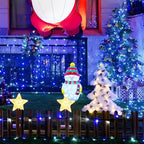 JMEXSUSS 2 Pack Blue and White Solar Christmas Lights, Total 400 LED 151FT Solar String Lights Outdoor Waterproof, 8 Modes Solar Light for Outside Tree Patio Christmas Decorations