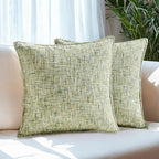 HAUSSY Creen Throw Pillow Covers 20x20 Set of 2 Chenille Tweed Textured Decorative Couch Lumbar Pillow Covers Neutral Modern Pillow Cases for Sofa Bed Living Room Decor