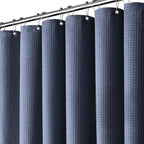 Inhousolu Fabric Shower Curtain Waffle Weave, Navy Blue 230 GSM Heavy Duty, Weighted Hem, 14 Metal Hooks, Water Repellent, Machine Washable, Hotel Spa Luxury Bath Curtain Set, 72 x 96 Inch