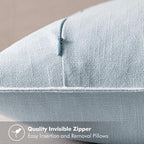 MIULEE Decorative Linen Pillow Covers 18x18 Inch Light Blue Boho Farmhouse Neutral Couch Throw Pillows for Bed Pack of 2 Accent Coastal Modern Pillowcase Summer Sofa Livingroom Home Decor