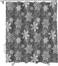 Vandarllin Christmas Shower Curtain, Grey White Snowflakes Pattern Shower Curtains Set with Hooks, Winter Waterproof Fabric Bathroom Curtains Decor Home Accessories,72 X 78 Inch Long