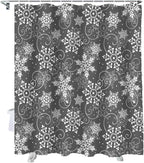 Vandarllin Christmas Shower Curtain, Grey White Snowflakes Pattern Shower Curtains Set with Hooks, Winter Waterproof Fabric Bathroom Curtains Decor Home Accessories, Stall Long 36 X 78 Inch